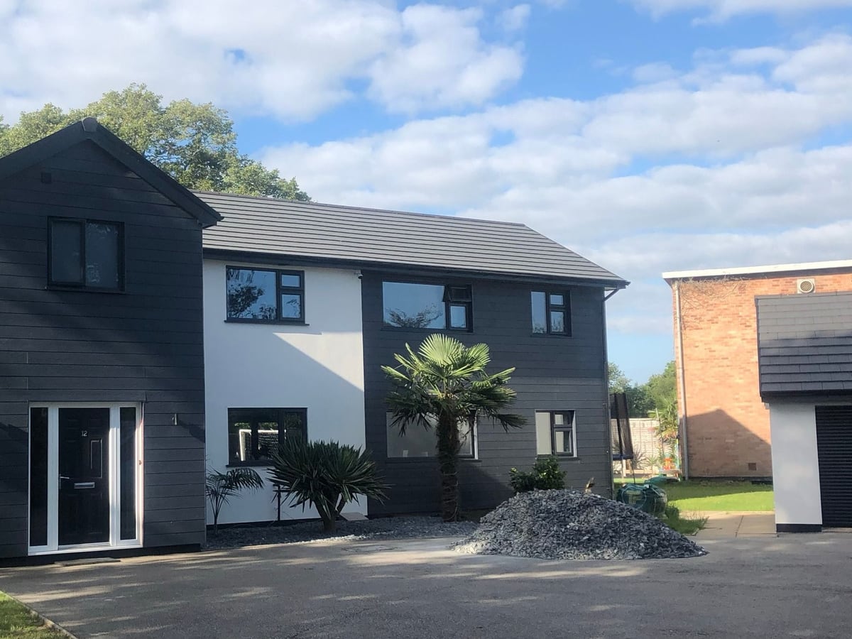Cladding: before and after, after the work