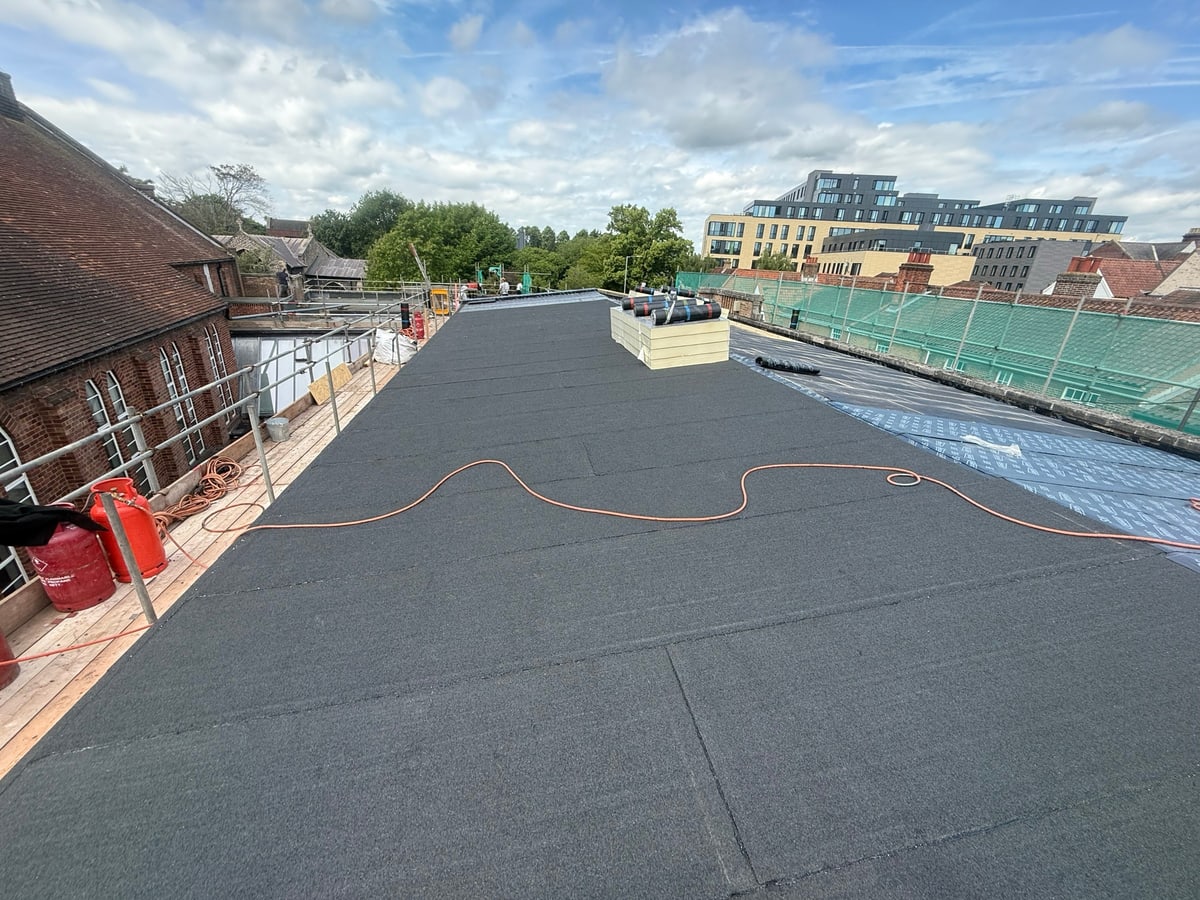 Flat roof: before and after, after the work