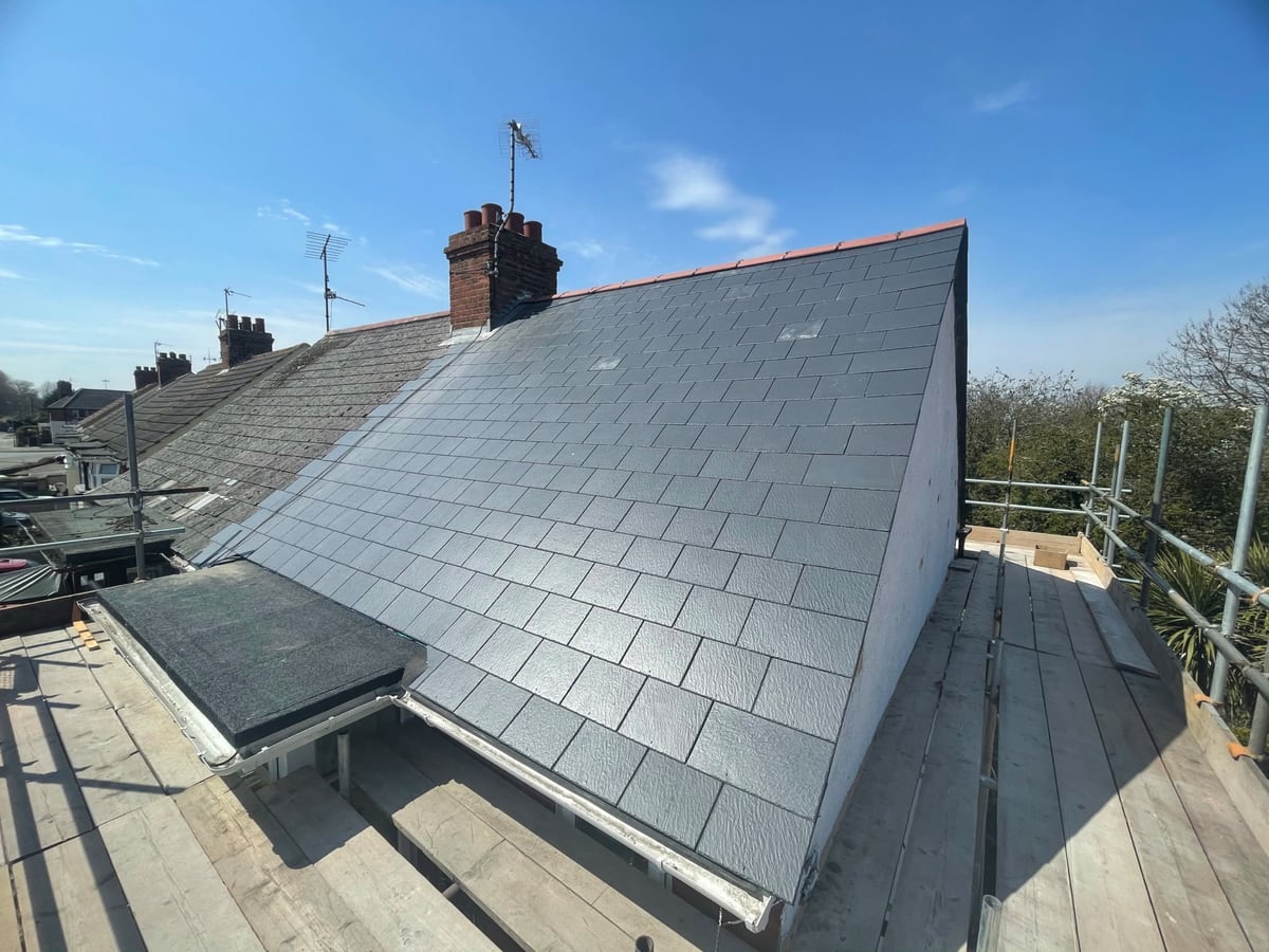 Artificial slate roof, Poringland