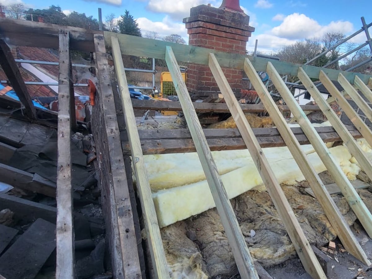 New roof timbers, Southwold