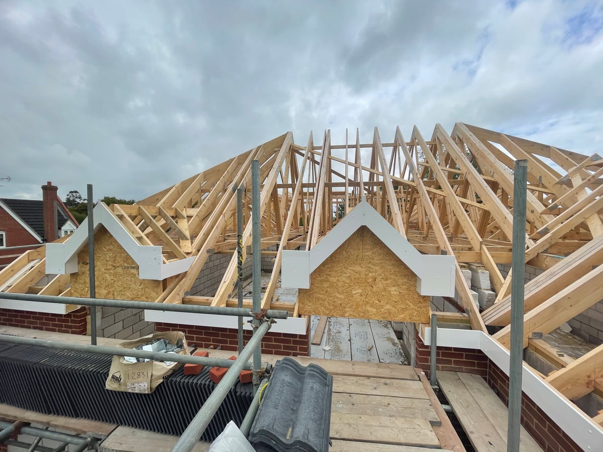New roof timbers, Gorleston
