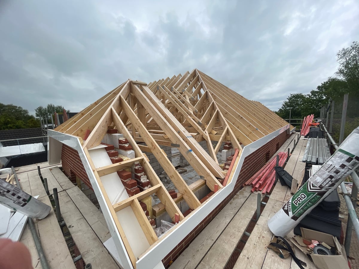 New roof timbers, Gorleston