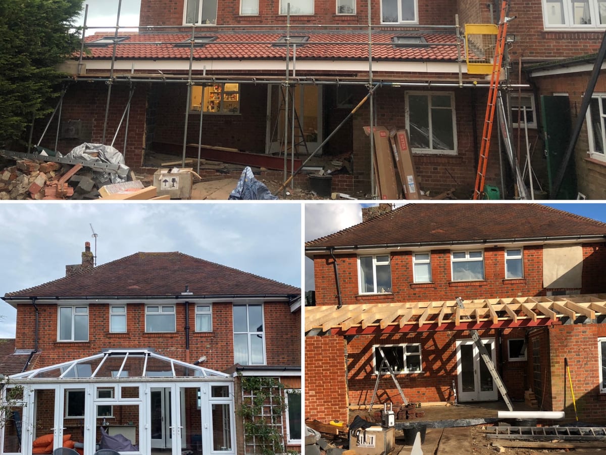 New roof timbers, Bradwell