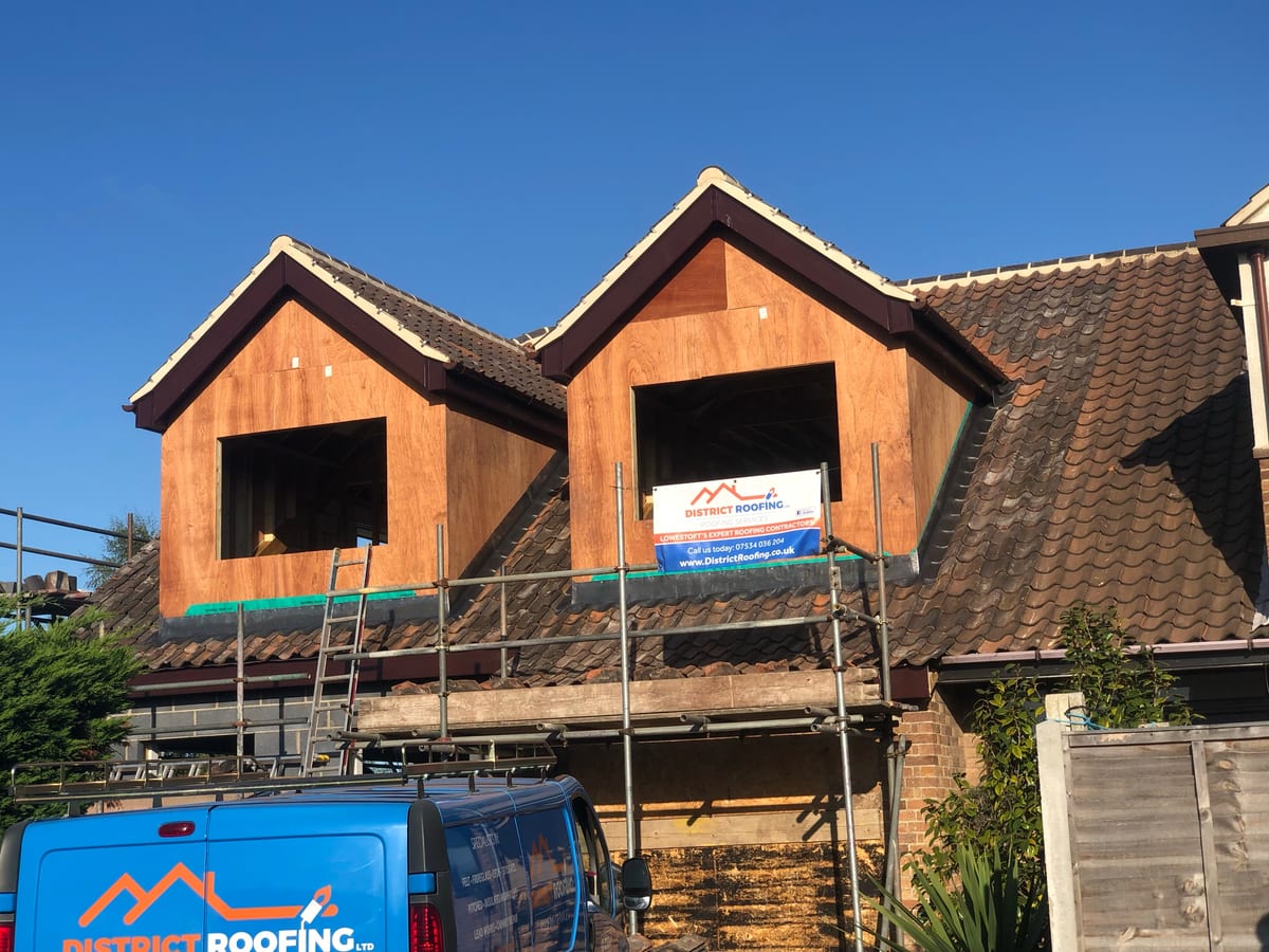New roof timbers, Caister-on-Sea