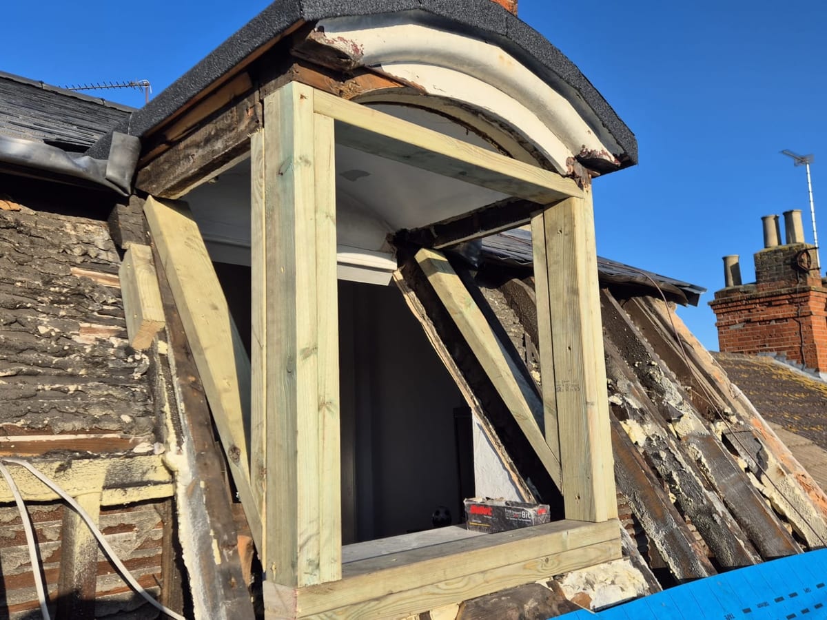 New roof timbers, Pakefield
